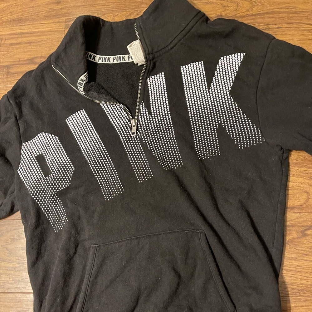 PINK long sleeve quarter zip sweatshirt